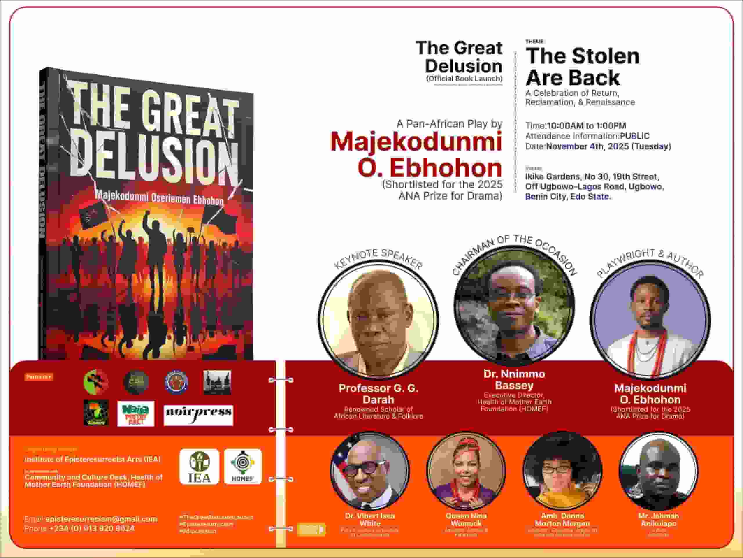✊🏾 Cultural Icons Darah, Bassey, Anikulapo to Headline Launch of The Great Delusion - A Call to All Pan-Africanists to Support the Renaissance thumbnail
